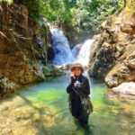 murug turug waterfall girl posing